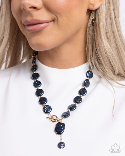 Beaming Baroque - Blue Necklace and 5th Avenue Finesse - Blue Bracelet Set