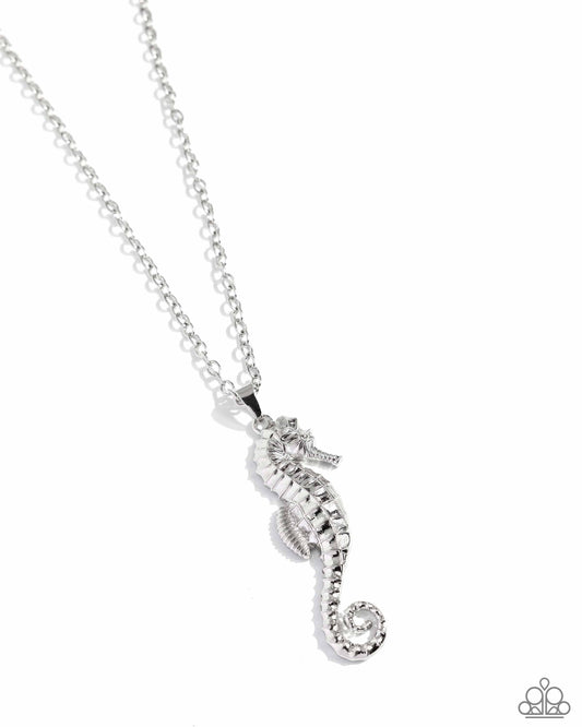 Sparkling Seahorse - Silver Necklace and Seahorse Sheen - Silver Earrings Paparazzi Set