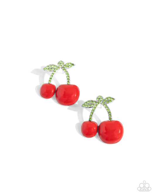 Charming Cherries - Red - Paparazzi Earrings