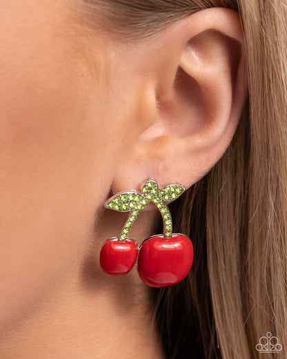 Charming Cherries - Red - Paparazzi Earrings
