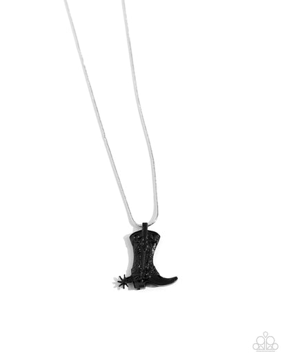 Boot Scootin Bravado - Black - Necklace, Rodeo Royalty Black Earrings and Western Waltz Black Bracelet Sets