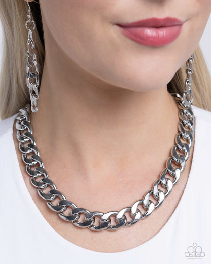 Action CURB - Silver - Paparazzi Necklace