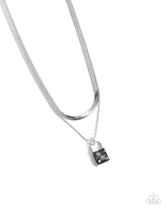 Padlock Possession - Silver - Paparazzi Necklace