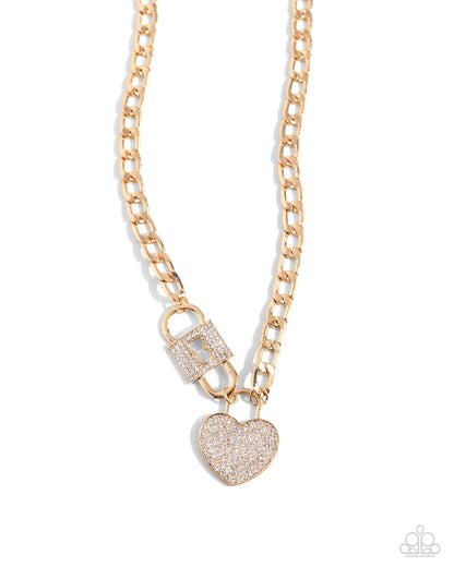 Lock Up Your Love - Gold - Paparazzi Necklace