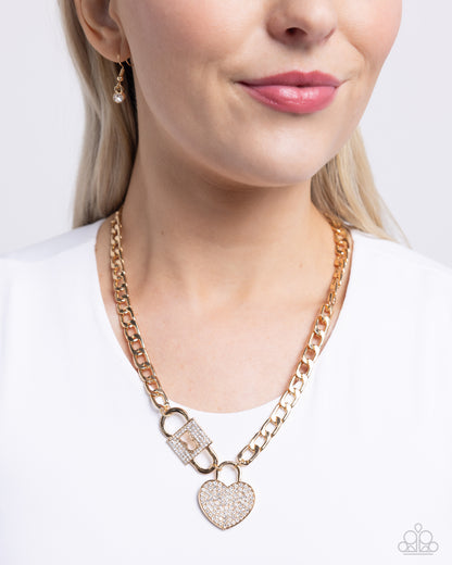 Lock Up Your Love - Gold - Paparazzi Necklace