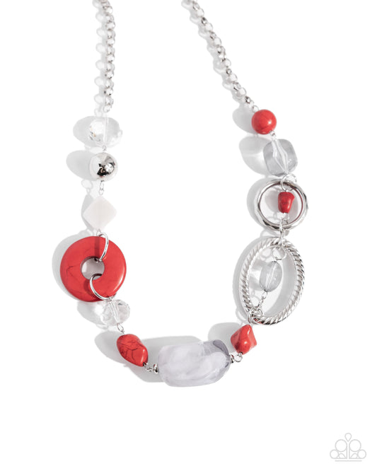 Santa Fe Service - Red - Paparazzi Necklace