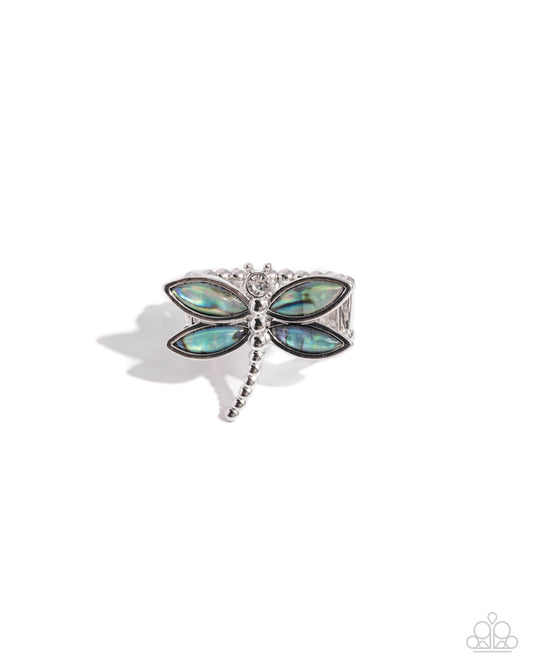 Dragonfly Dedication - Blue - Paparazzi Ring