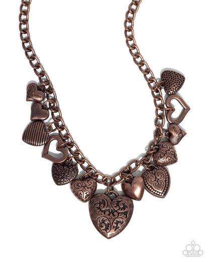 Heart Hangout - Copper - Paparazzi Necklace