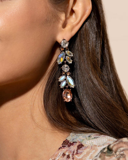 Dancing Debut - Copper - Paparazzi Post Earrings