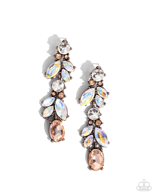Dancing Debut - Copper - Paparazzi Post Earrings
