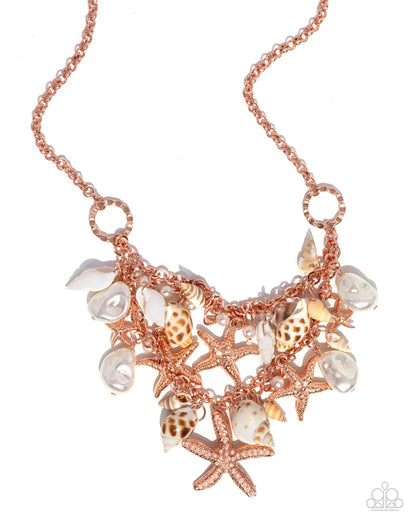 Seashell Shanty - Copper - Paparazzi Necklace and Seashell Song - Copper Paparazzi Bracelet