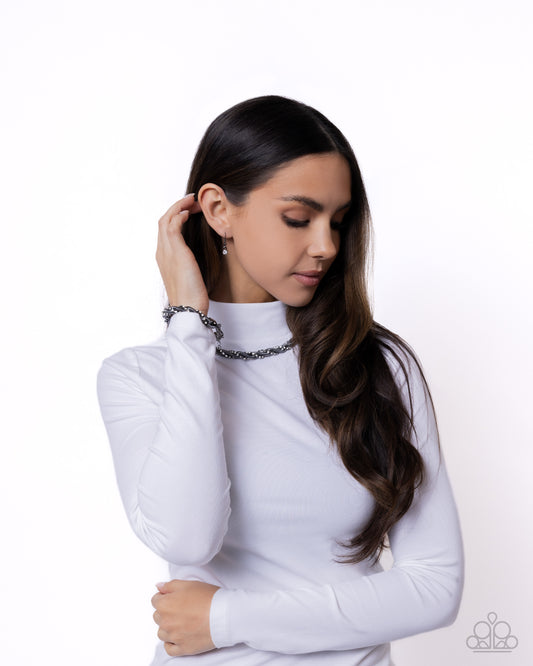 Candid Coils - Black Necklace and Coiled Champion Black Bracelet Set