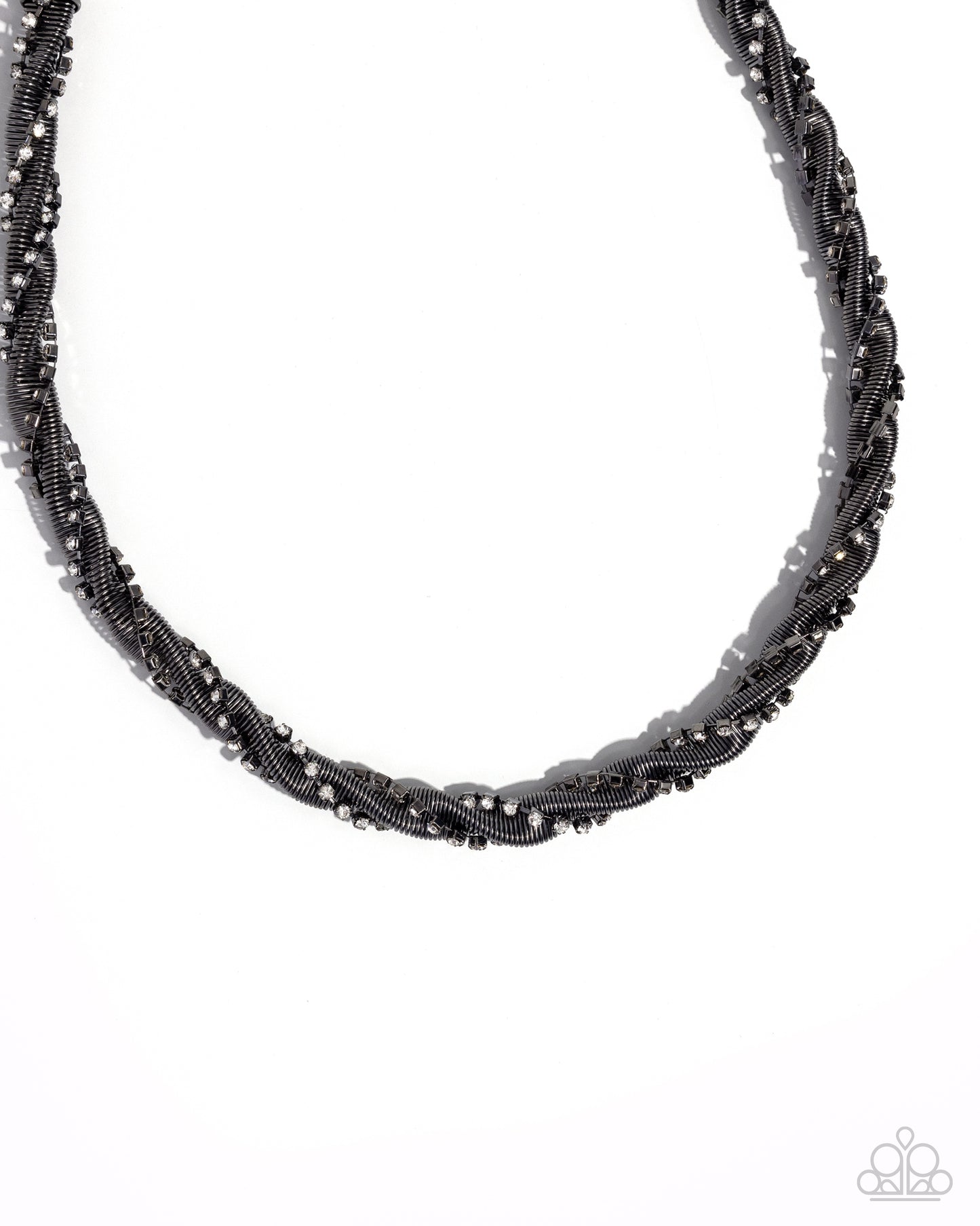 Candid Coils - Black Necklace and Coiled Champion Black Bracelet Set