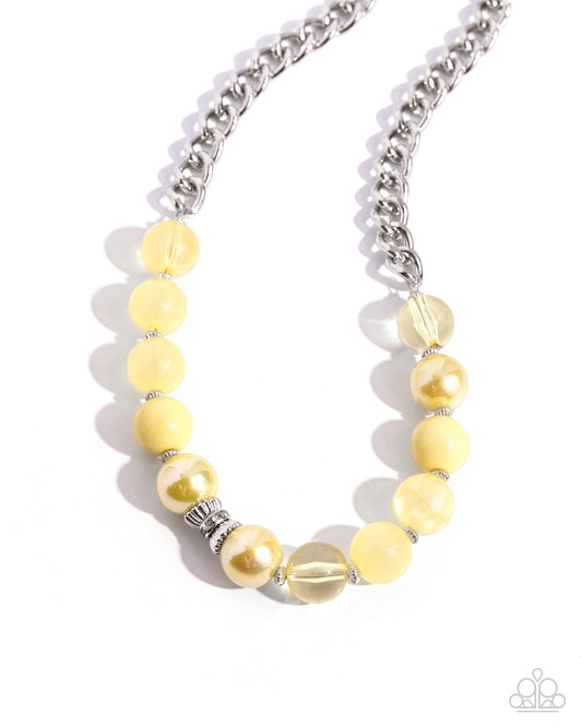Opulent Opacities - Yellow - Paparazzi Necklace