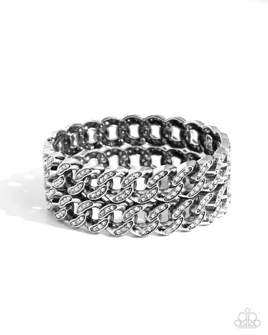 Braided Bandit - White - Paparazzi Bracelet