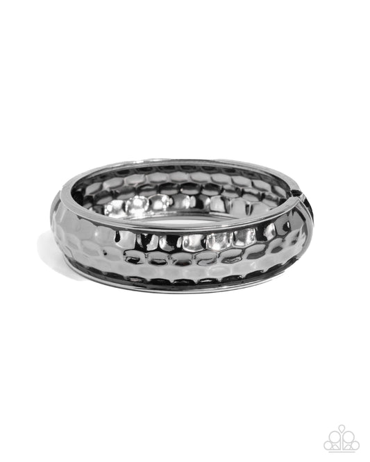 Hammered Hardware - Black - Paparazzi Bracelet