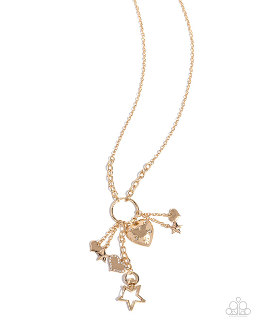 Youve Got The HEART - Gold - Paparazzi Necklace