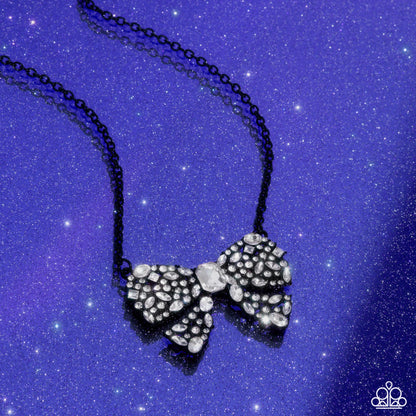 Bewitching Bow - Black - Paparazzi Necklace