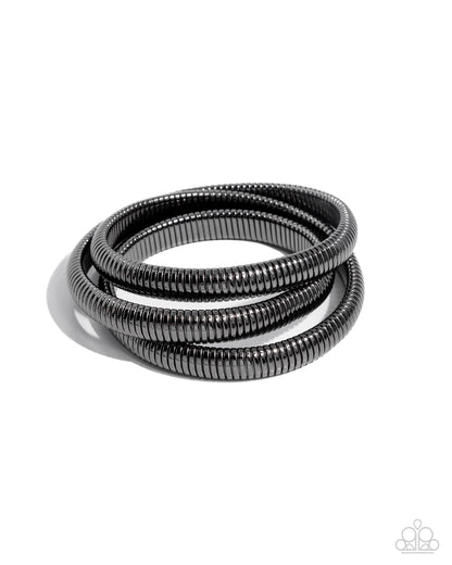 Charismatic Coils - Black - Paparazzi Bracelet