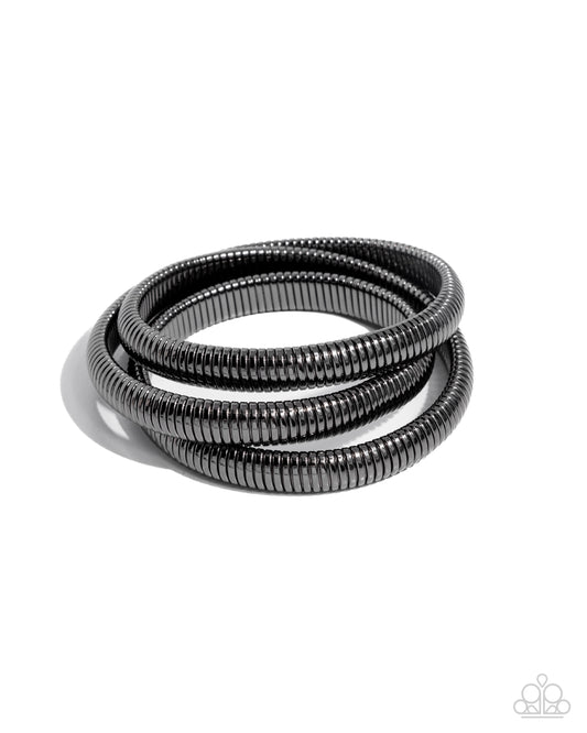 Charismatic Coils - Black - Paparazzi Bracelet