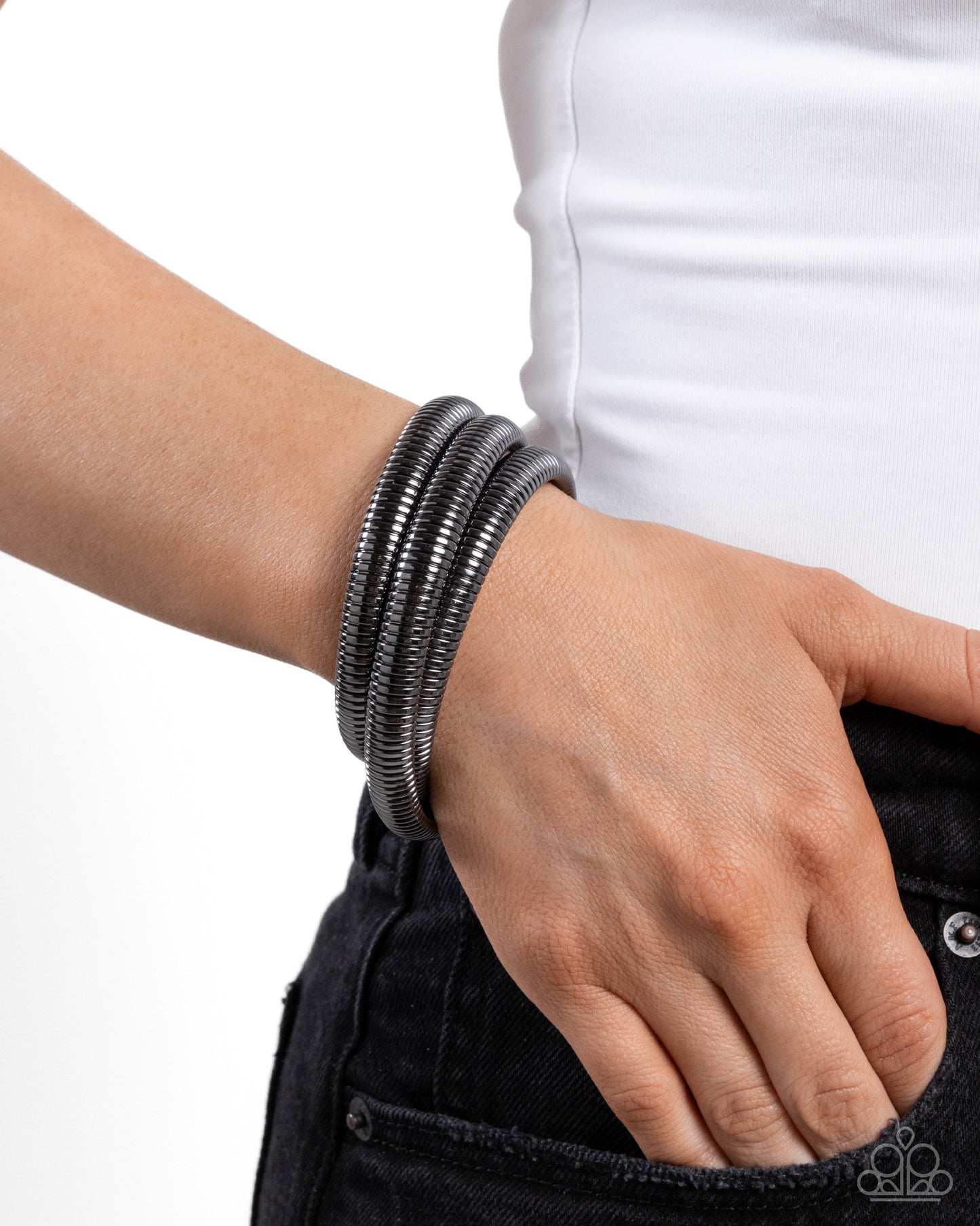 Charismatic Coils - Black - Paparazzi Bracelet