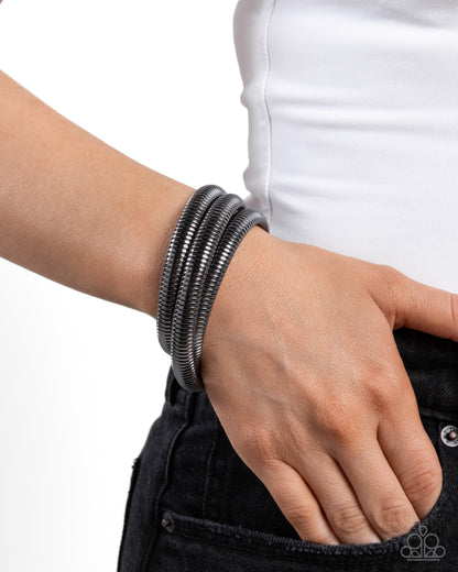 Charismatic Coils - Black - Paparazzi Bracelet
