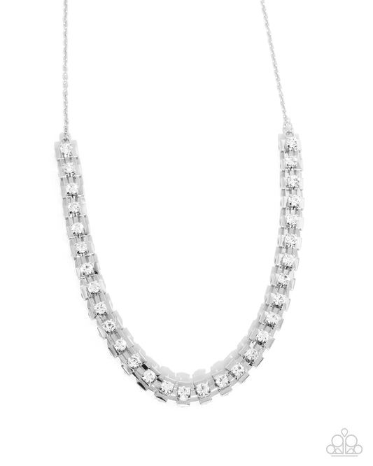 Linked Lady - White - Paparazzi Necklace