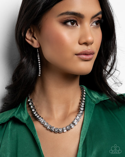 Linked Lady - White - Paparazzi Necklace
