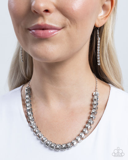 Linked Lady - White - Paparazzi Necklace