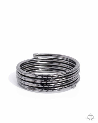 Coiled Command - Black - Paparazzi Bracelet