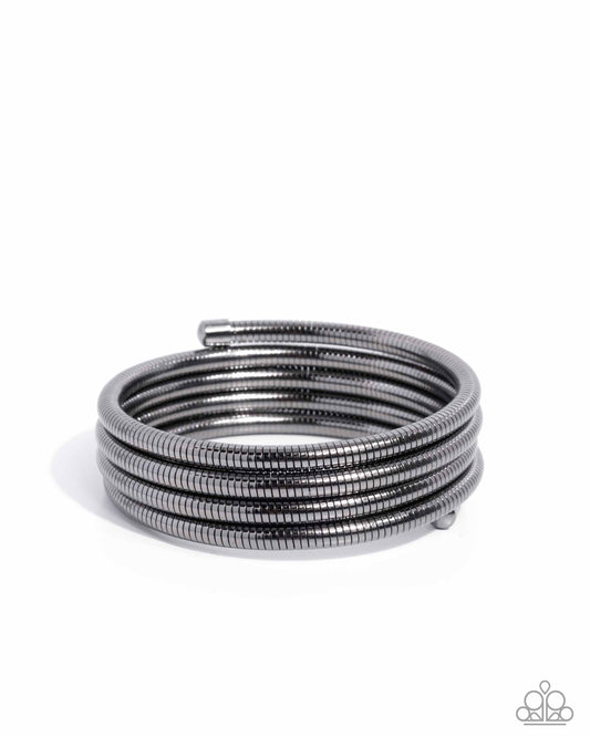 Coiled Command - Black - Paparazzi Bracelet