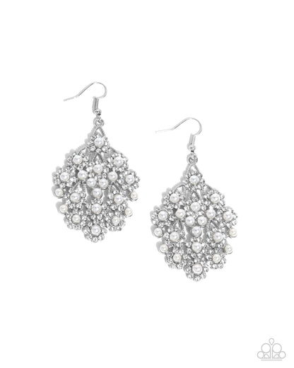 Nautical Netting - White - Paparazzi Earrings