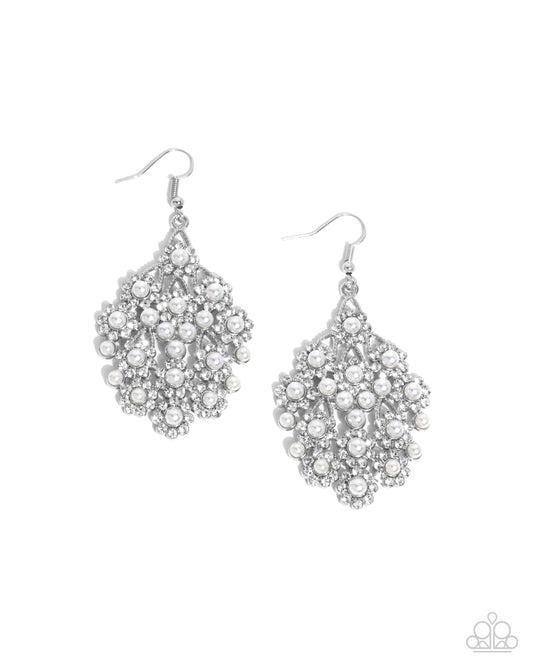 Nautical Netting - White - Paparazzi Earrings