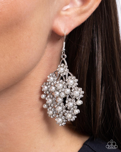 Nautical Netting - White - Paparazzi Earrings