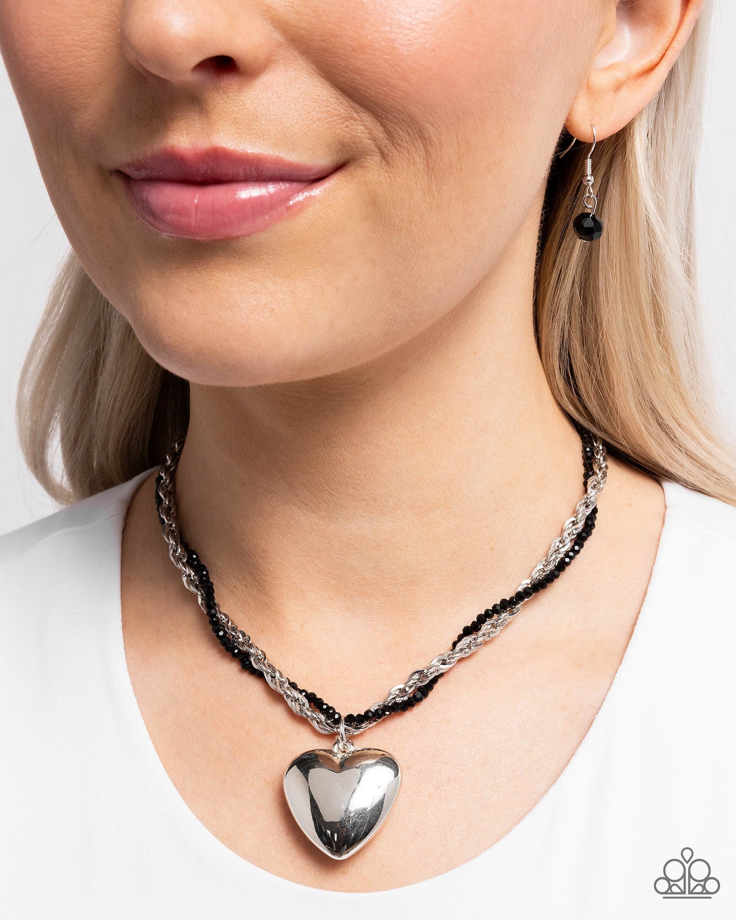 Falling Slowly - Black - Paparazzi Necklace
