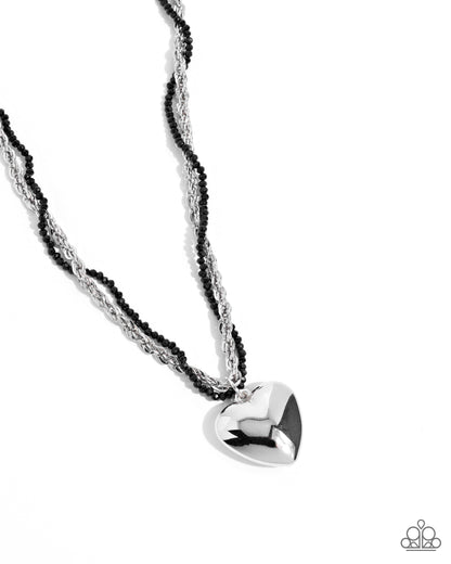 Falling Slowly - Black - Paparazzi Necklace