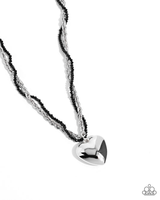 Falling Slowly - Black - Paparazzi Necklace
