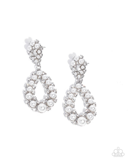 Dapper Debut - White - Paparazzi Earrings