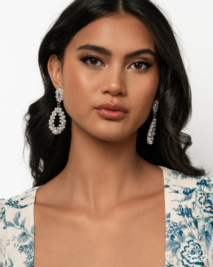 Dapper Debut - White - Paparazzi Earrings