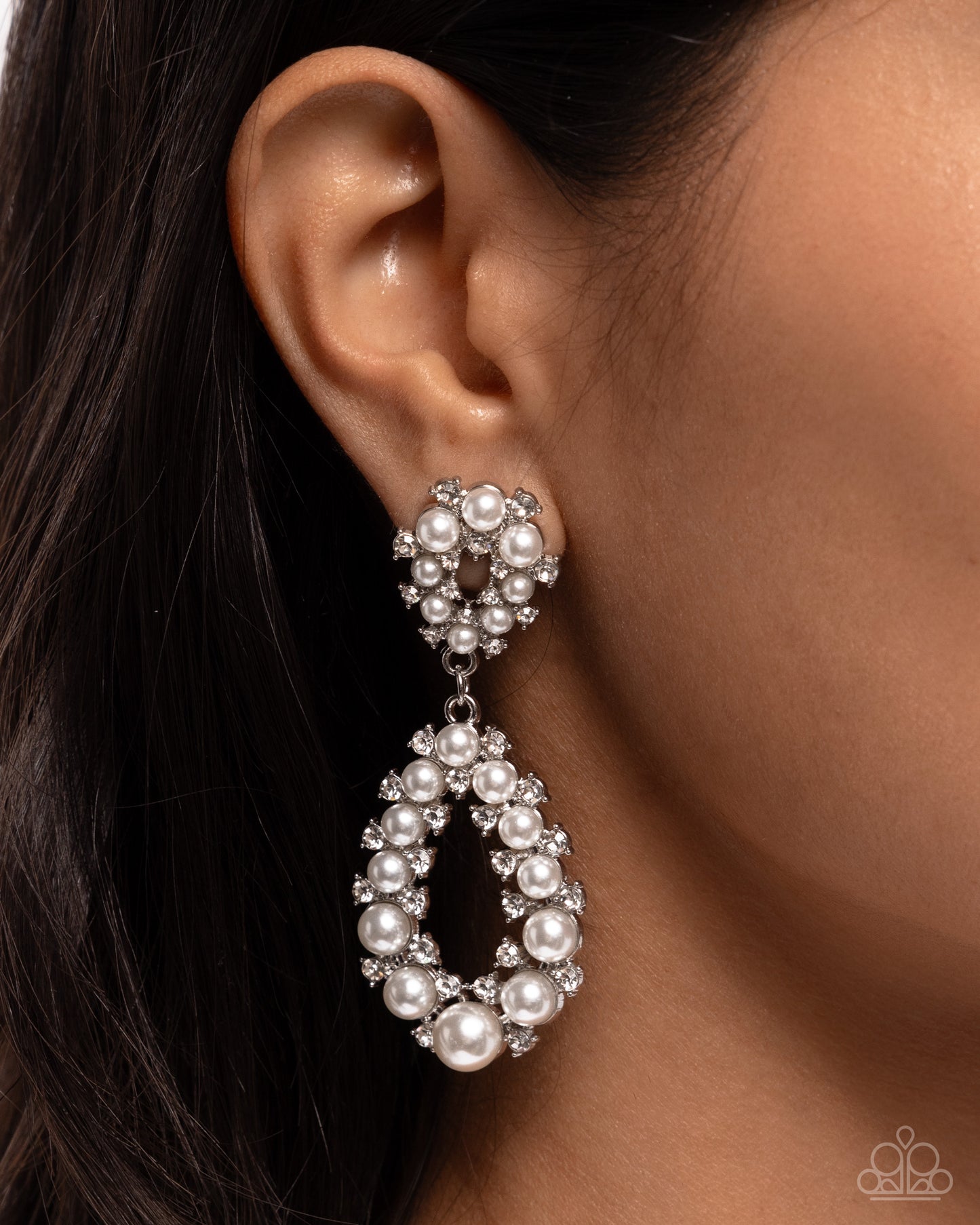 Dapper Debut - White - Paparazzi Earrings