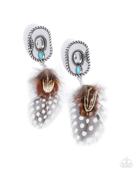 Feathered Fairy Tale - Brown - Paparazzi Earrings