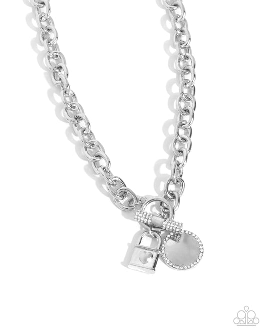 Locked Lady - White - Paparazzi Necklace