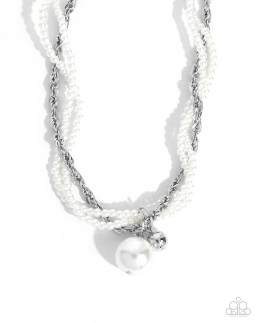 Pearly Perspective - White - Paparazzi Necklace