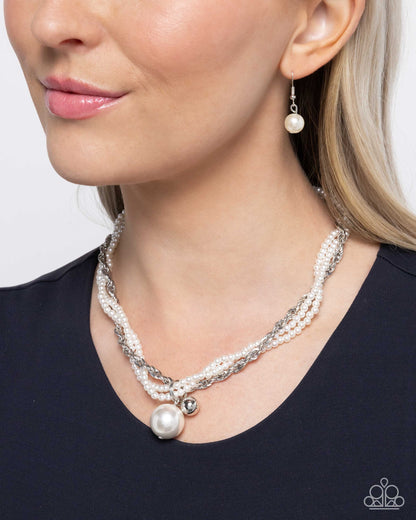 Pearly Perspective - White - Paparazzi Necklace