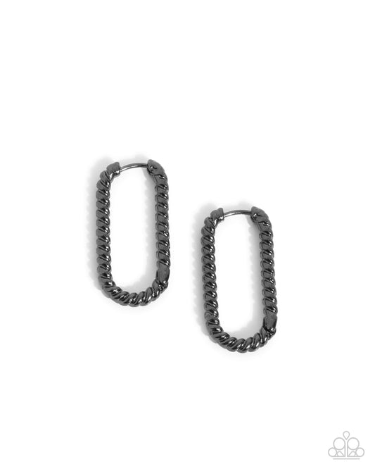 Meandering Moment - Black - Paparazzi Earrings