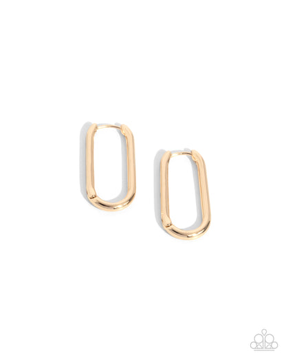 Paramount Paperclips - Gold - Paparazzi Earrings