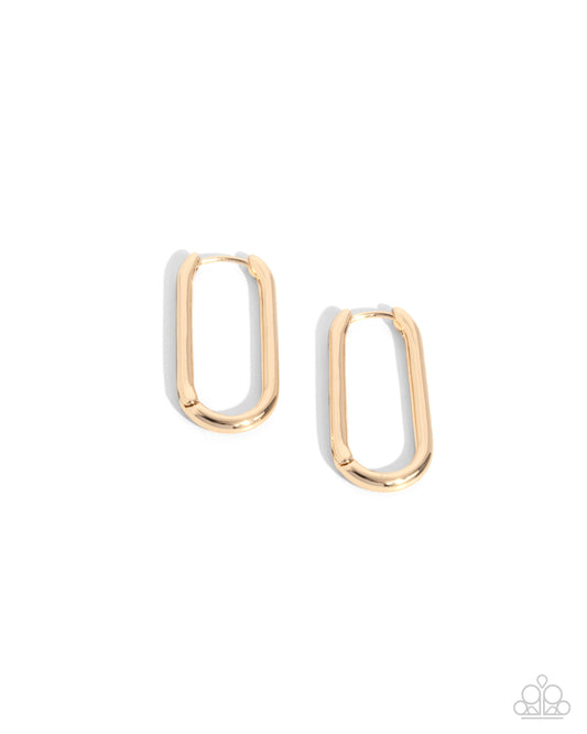 Paramount Paperclips - Gold - Paparazzi Earrings
