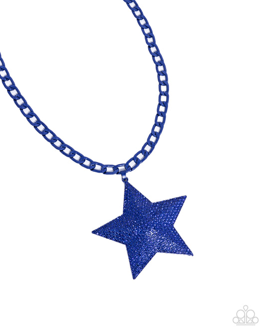 Stellar Selfie - Blue - Paparazzi Necklace