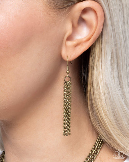 Layered Longhorn - Brass - Paparazzi Necklace