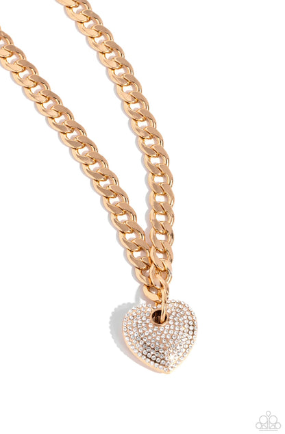 Paparazzi Ardent Affection - Gold Paparazzi Necklace